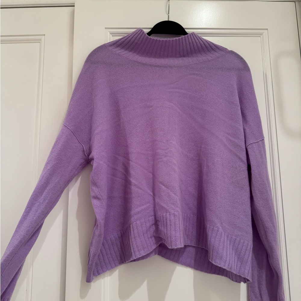 Free People Purple Women's Light Turtleneck Sweater